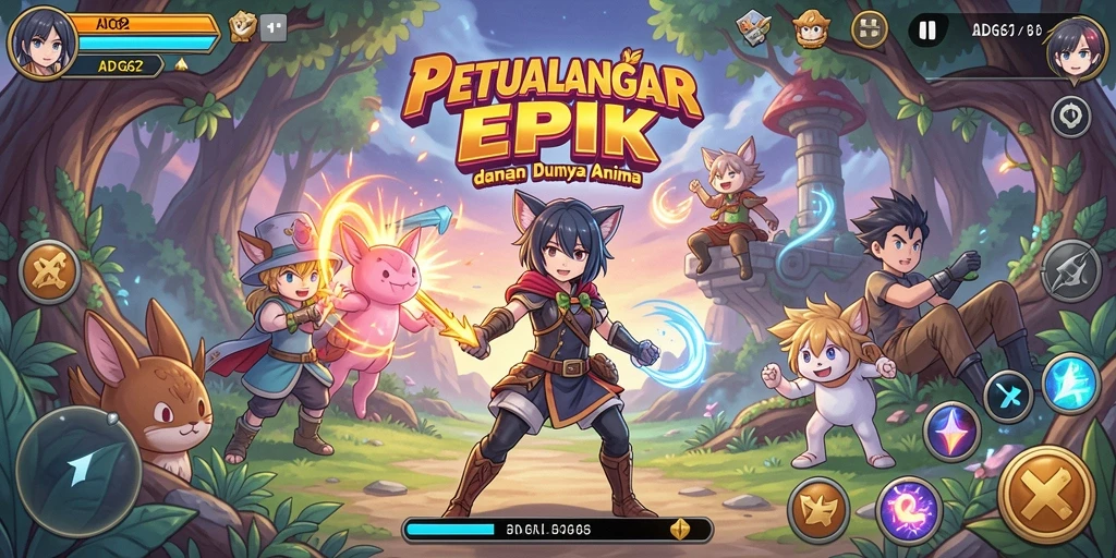 Tampilan gameplay menarik dari ADG62 dalam dunia anime.