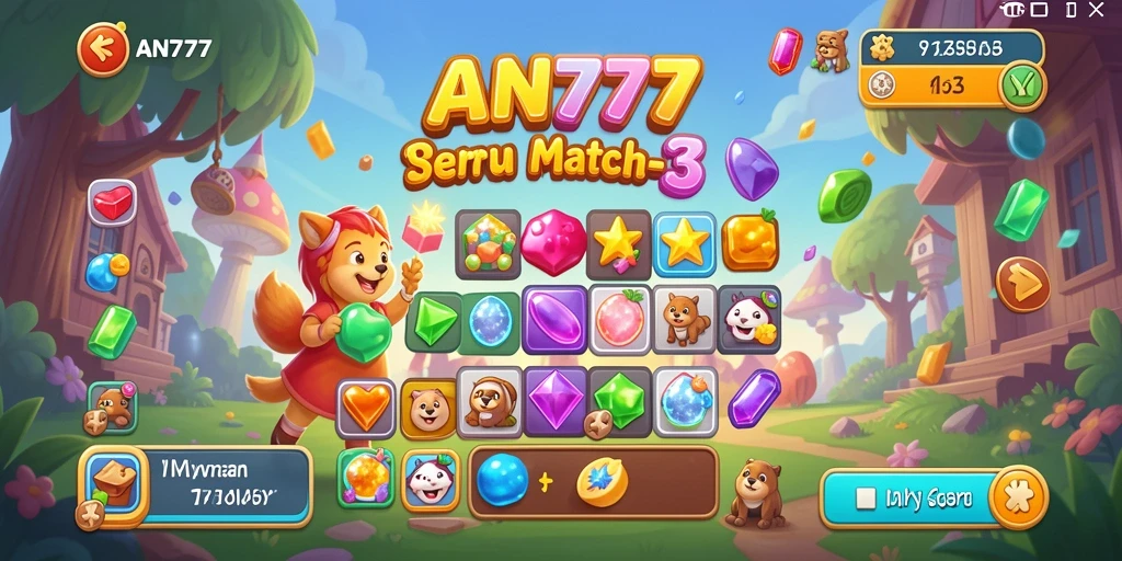 Tampilan gameplay AN777 yang seru dalam genre Match-3.