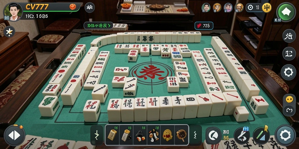Screenshot gameplay <strong>CV777</strong> yang menunjukkan keseruan permainan Mahjong.