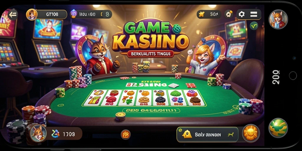 Tampilan gameplay menarik dari GT108 dengan pengalaman Kasino yang seru.