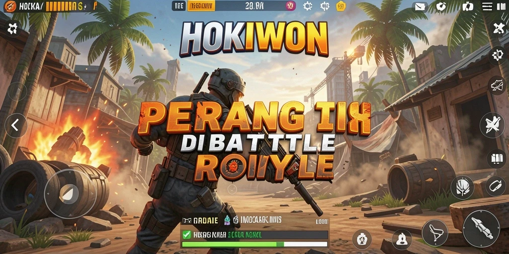 Pengalaman gameplay seru dalam HOKIWON Battle Royale.