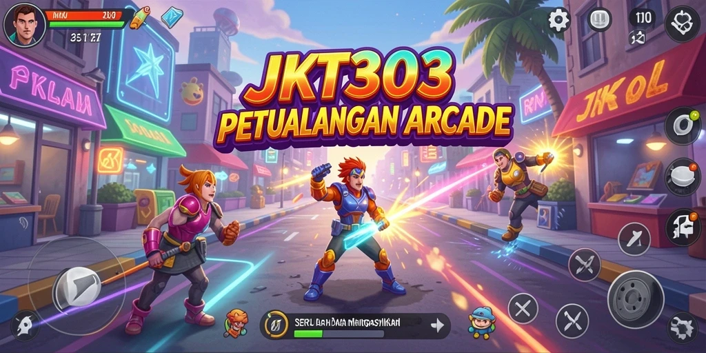 Tampilan gameplay menyenangkan dari JKT303, penuh warna dan tantangan.