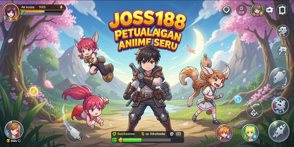 Screenshot gameplay JOSS188 menampilkan aksi karakter anime yang dinamis.
