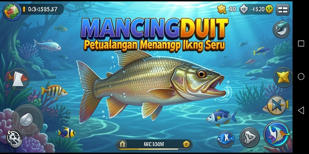 Screenshot gameplay MANCINGDUIT menampilkan pengalaman petualangan memancing yang seru.