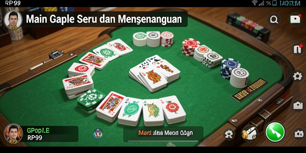 Tampilan gameplay Gaple yang interaktif dan menyenangkan.