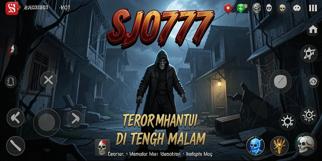 Screenshot SJO777 menampilkan gameplay horror yang mencekam dan atmosfer gelap.