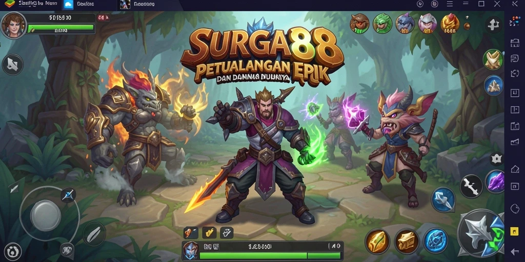 Tampilan gameplay dalam SURGA88 yang epik dan penuh aksi.