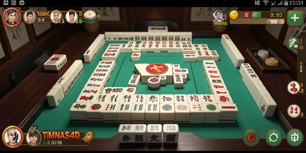 Tangkapan layar gameplay yang menunjukkan keasyikan bermain Mahjong di TIMNAS4D.